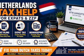 do netherlands expat tax, zzp vat filing and bookkeeping support