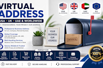 provide worldwide USA UK uae virtual address mailing address fast