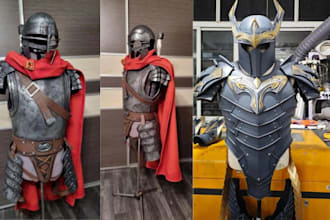 custom cosplay creation full wearable anime movie armor 3d helmet prop design