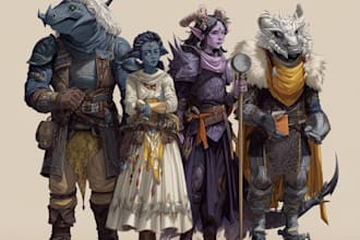 draw your dnd group party illustration