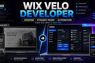 build wix velo booking system and dynamic pages for wix website development