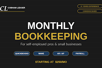 be your monthly bookkeeper for your self employed business