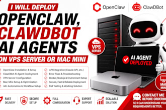 deploy openclaw, clawdbot ai agents on vps server or mac mini