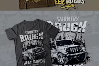 create retro adventure off roader t shirt logo
