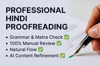 do professional hindi proofreading and editing