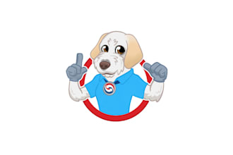 design mascot dog character hvac company logo