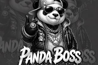 make unique hip hop animal panda logo