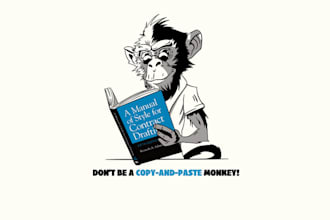 design monkey holding law book logo