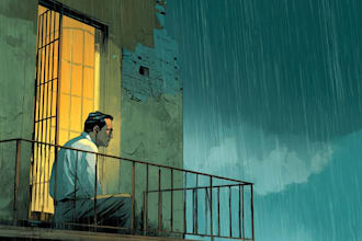 create a cinematic comic book cover with dramatic lighting