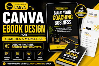 design canva ebook, ebook cover and convert pdf to editable canva ebook for kdp