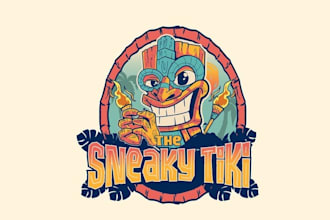 design amazing tiki bar beer business logo