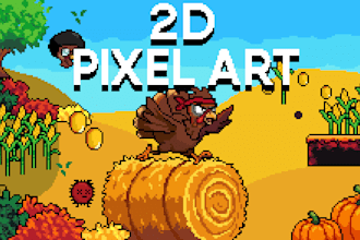 draw pixel art illustration environment or background, asset