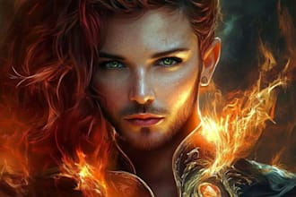 draw fantasy portrait with epic fantasy style
