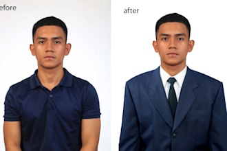 edit your photo into professional attire