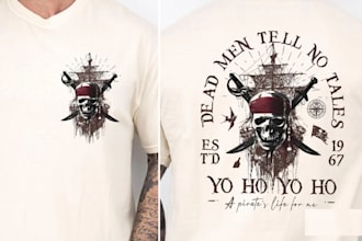 do custom vintage pirate skull logo
