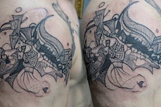 custom an abstract black tattoo design