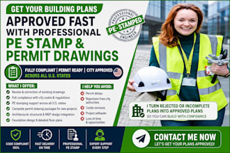 review, do pe stamp and architectural stamp, structural drawing, mep, floor plan