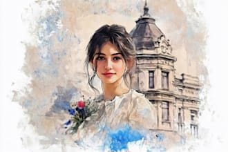 hand paint a renaissance oil painting character portrait