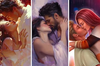 draw dark mafia in romance book cover nsfw couple illustration nsfw fiction