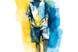 hand drawn artistic watercolor art