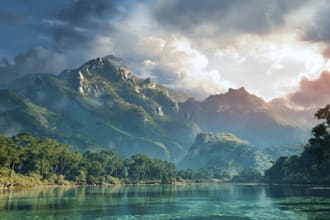 draw a natural landscape and background illustration