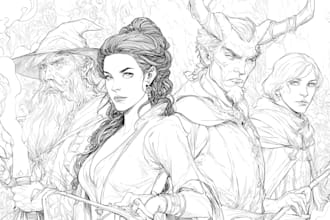 line drawing and vector line art illustration