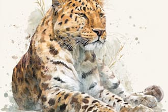 draw realistic animal illustration in watercolor