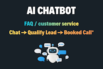 setup ai chatbot for website, customer support, lead qualification and booking