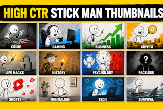 stick figure and stickman style youtube thumbnails
