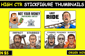 stick figure and stickman style youtube thumbnails