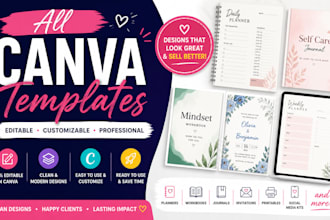 design editable canva templates for planners invitations and printables