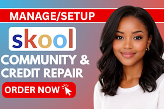 setup skool online course skool online community skool credit repair skool setup