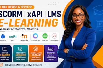 design scorm xapi moodle lms website articulate storyline 360 rise 360 elearning