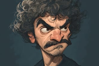 draw a funny caricature with my style