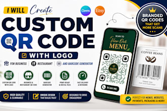create custom qr code with logo for business restaurant and barcode generator