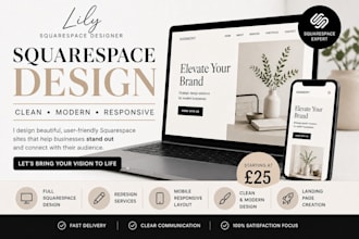 design a modern squarespace website for your business