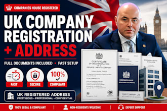 register UK ltd company with companies house address and full documents