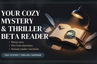 beta read cozy mystery thriller beta reading and give detailed feedback
