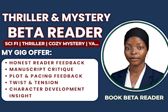 beta read fantasy thriller historical fiction cozy mystery beta reader