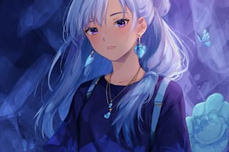 drawing anime artwork illustration with high quality