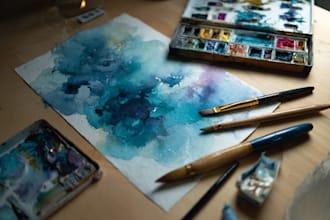 paint watercolor portrait and watercolor art