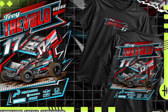 do custom racing car logo and t shirt design