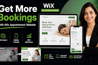 design wix website that attracts clients, books appointments and sells products