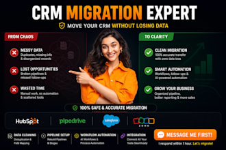 be your CRM migration expert for hubspot pipedrive salesforce zoho ai automation