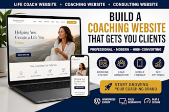 design a life coach website, coaching website, consulting website