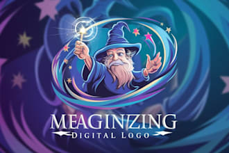 make skull magician cartoon, character mascot logo for your company
