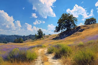 paint landscape in oil painting