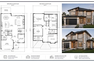 do autocad 2d floor plan, 3d floor plan design, blueprints and 3d rendering