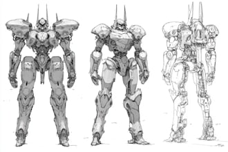 design sci fi mecha and robot concept art