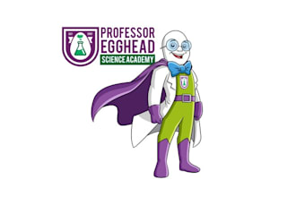design professor egghead super hero logo